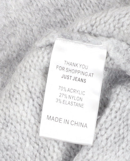 Womens UK Size 8 Just Jeans Grey Cardigan Jumper