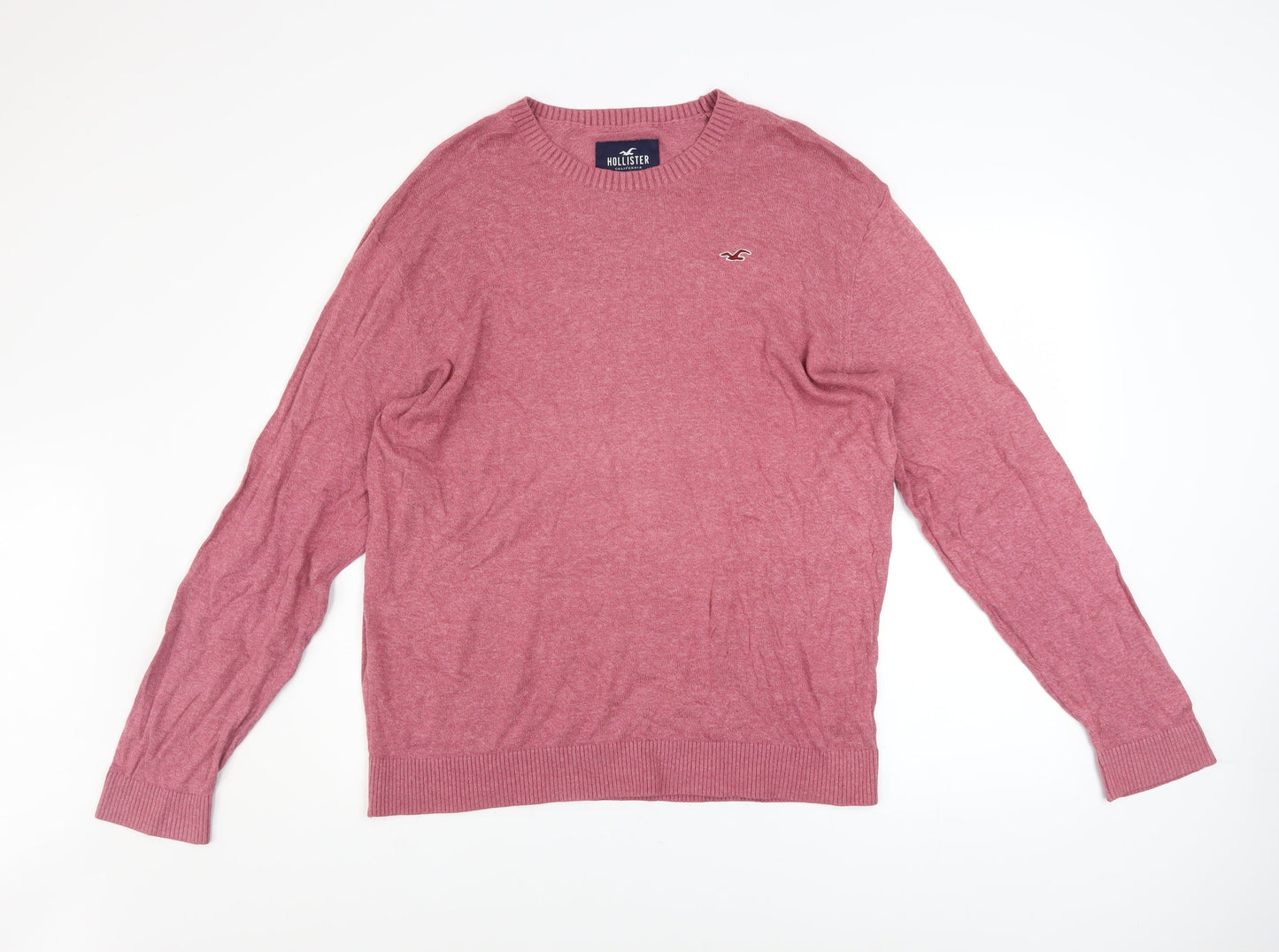Mens UK Size XL Hollister Pink Pullover Jumper