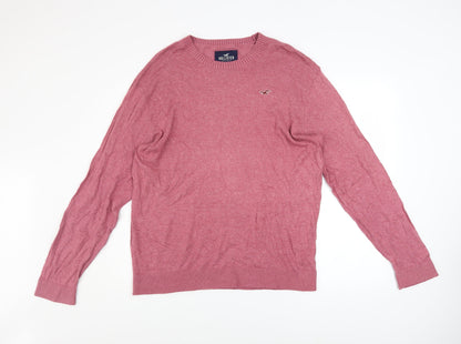 Mens UK Size XL Hollister Pink Pullover Jumper
