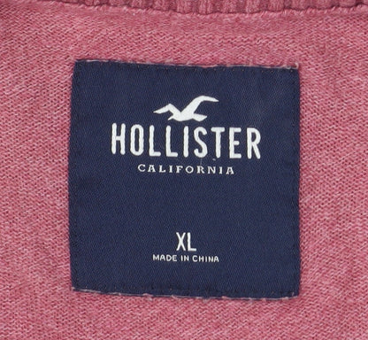 Mens UK Size XL Hollister Pink Pullover Jumper