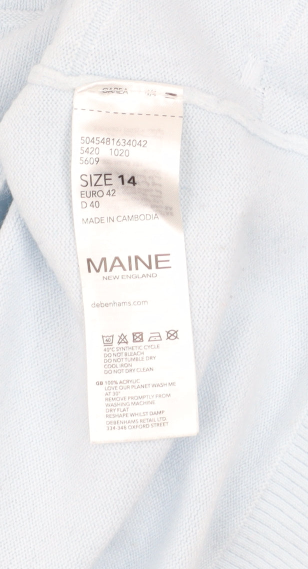 Womens UK Size 14 Maine New England Blue Pullover Jumper