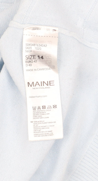 Womens UK Size 14 Maine New England Blue Pullover Jumper