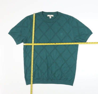Mens UK Size L River Island Green  T-Shirt