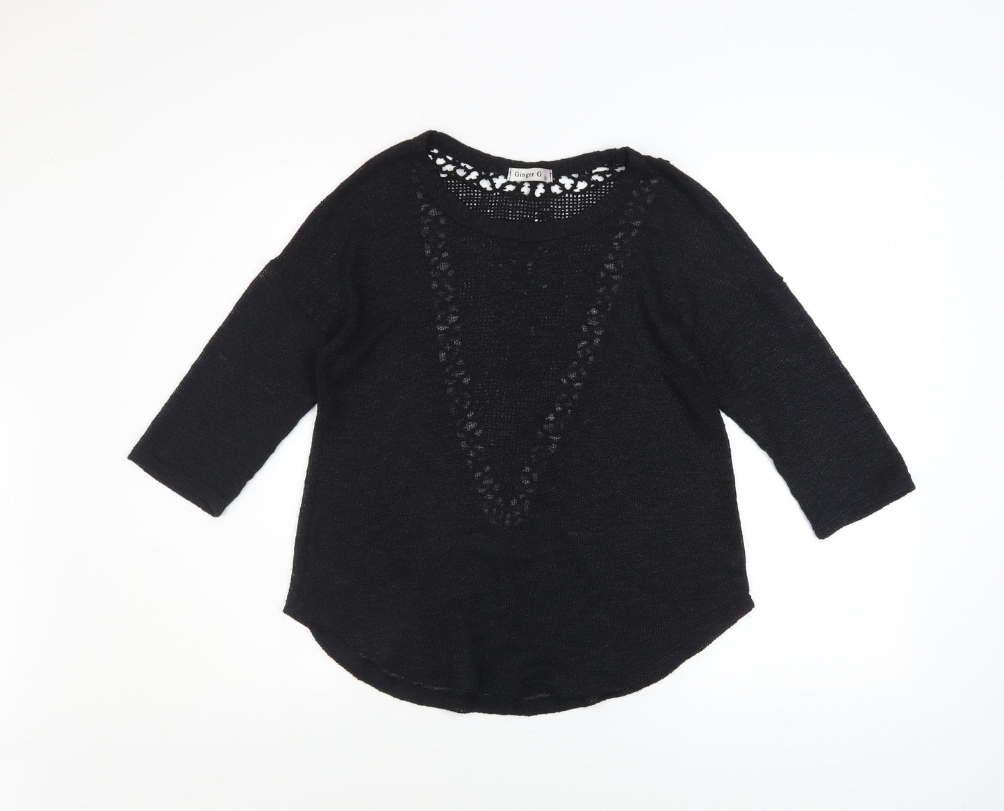 Womens UK Size M Ginger G Black Pullover Jumper
