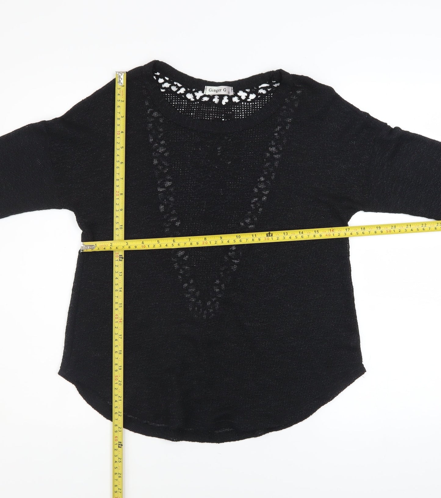Womens UK Size M Ginger G Black Pullover Jumper