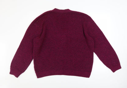 Womens UK Size L NEXT Red Henley Jumper