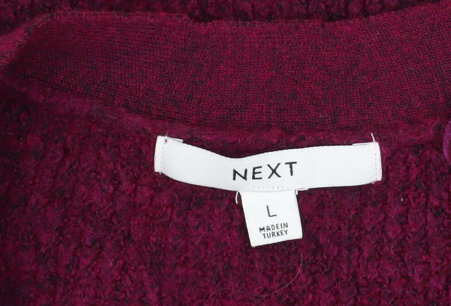 Womens UK Size L NEXT Red Henley Jumper