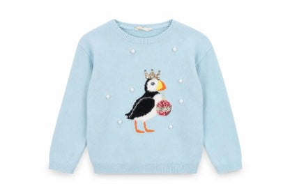 Girls UK Size 7 Years John Lewis & Partners Blue Pullover Jumper