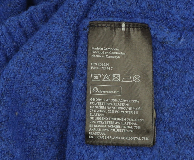 Mens UK Size XL H&M Blue Cardigan Jumper