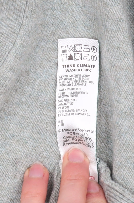 Womens UK Size L Marks and Spencer Grey Pullover Jumper