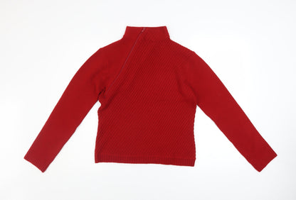 Womens UK Size M Liquid Red Full Zip Jumper