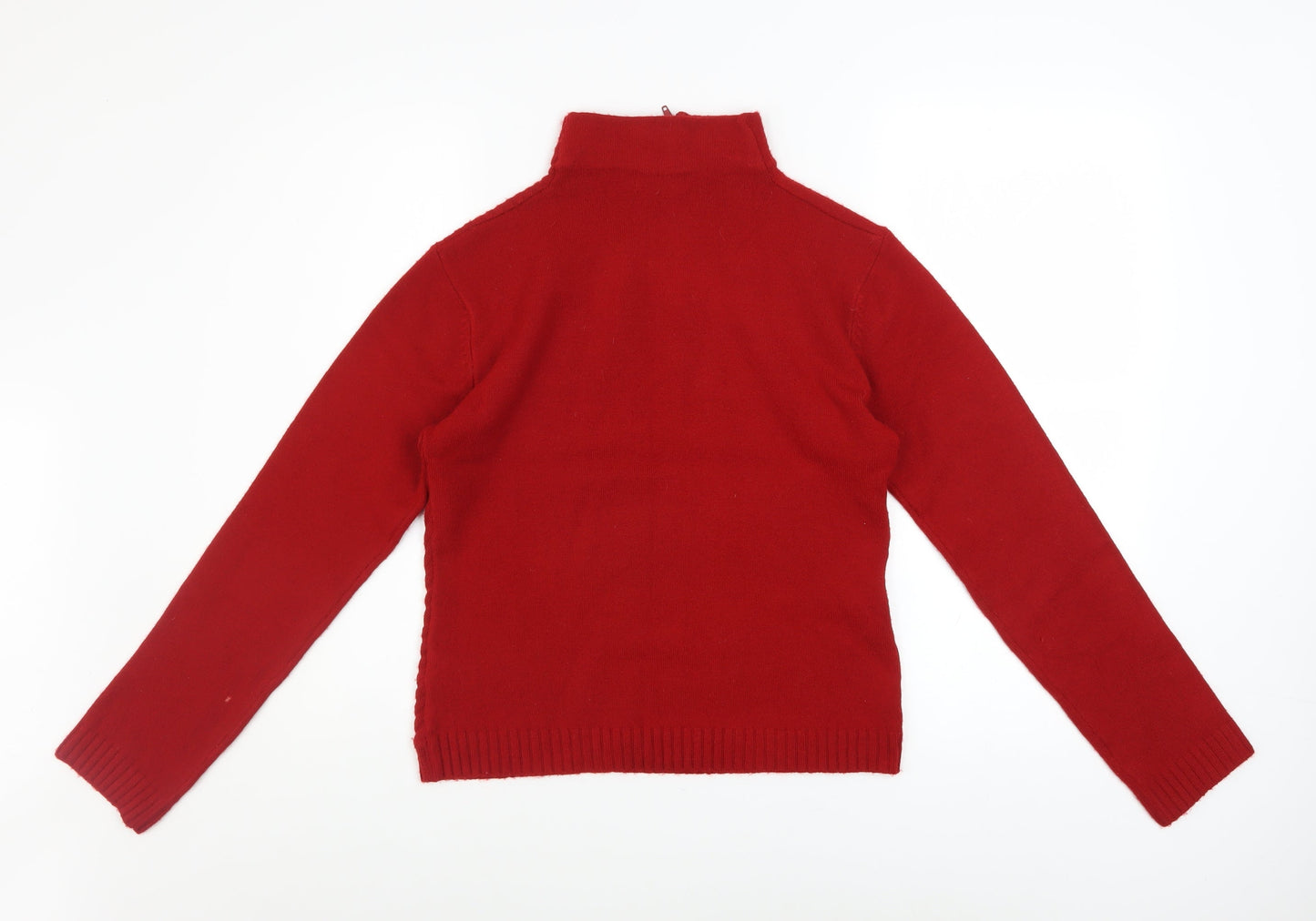 Womens UK Size M Liquid Red Full Zip Jumper