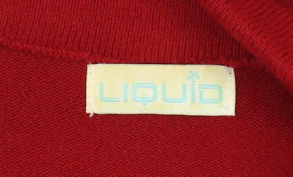 Womens UK Size M Liquid Red Full Zip Jumper