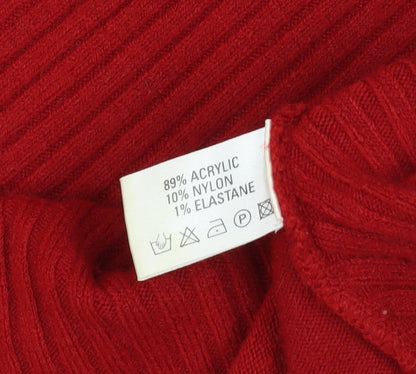 Womens UK Size M Liquid Red Full Zip Jumper