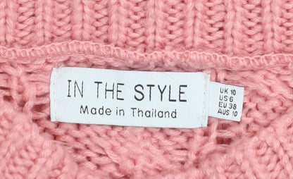 Womens UK Size 10 In the Style Pink Pullover Jumper