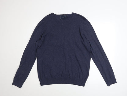 Mens UK Size M John Lewis Blue Pullover Jumper