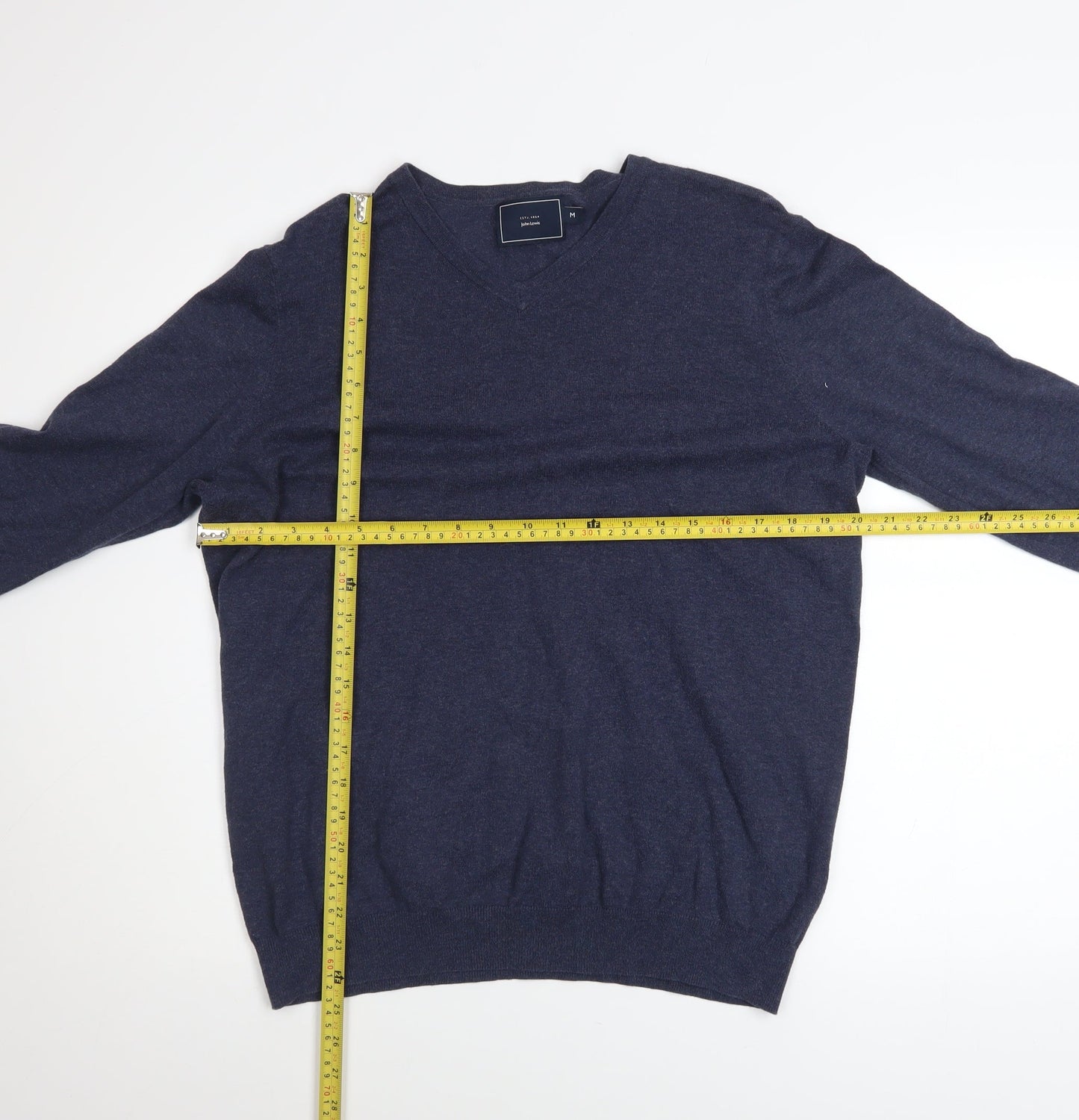 Mens UK Size M John Lewis Blue Pullover Jumper
