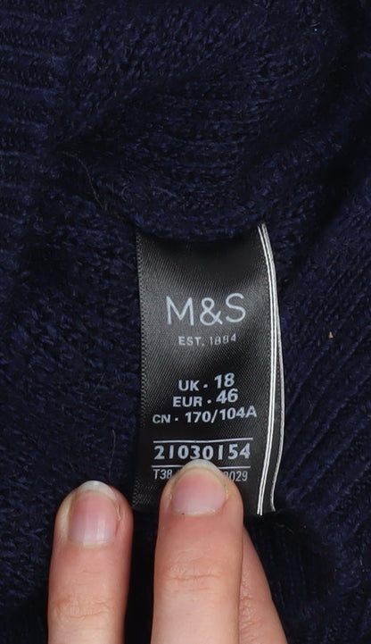 Womens UK Size 18 Marks and Spencer Blue Pullover Jumper