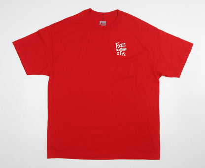 Mens UK Size XL Focus Red  T-Shirt