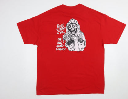 Mens UK Size XL Focus Red  T-Shirt
