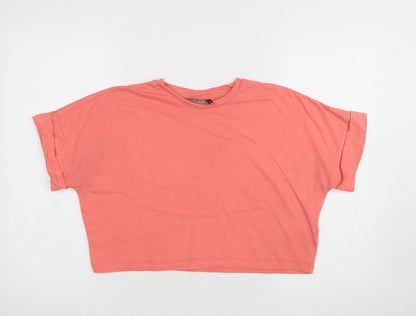 Womens UK Size 8 ASOS Design Pink Cropped T-Shirt