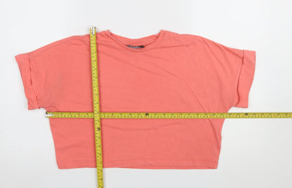 Womens UK Size 8 ASOS Design Pink Cropped T-Shirt