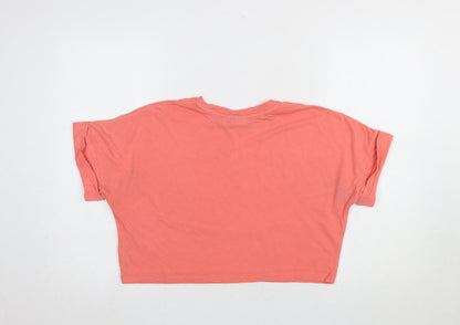 Womens UK Size 8 ASOS Design Pink Cropped T-Shirt