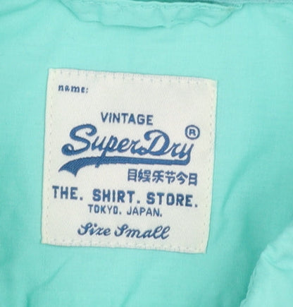 Superdry Men's Green Long Sleeve Button-Up Cotton Shirt Size S