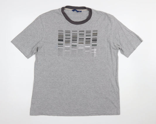 Eastport Men’s Grey Crew Neck Graphic Print Short Sleeve T-Shirt L