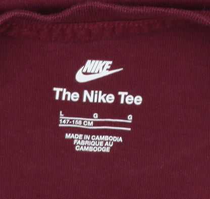 Boys UK Size 13-14 Years Nike Red Basic T-Shirt