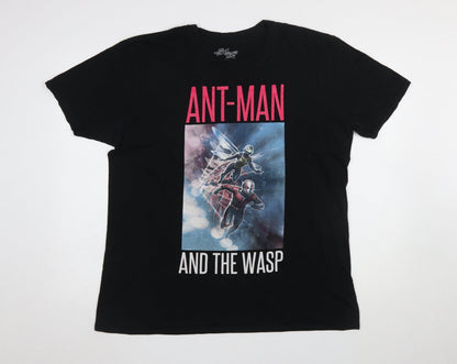 Mens UK Size XL Marvel Black  T-Shirt