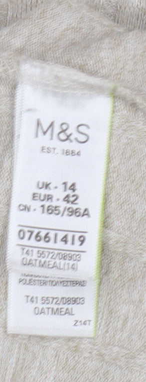 Womens UK Size 14 Marks and Spencer Beige Pullover Jumper