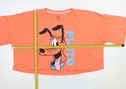 Womens UK Size L Primark Orange Cropped T-Shirt