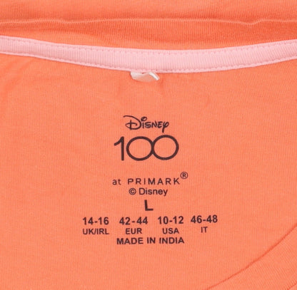 Womens UK Size L Primark Orange Cropped T-Shirt