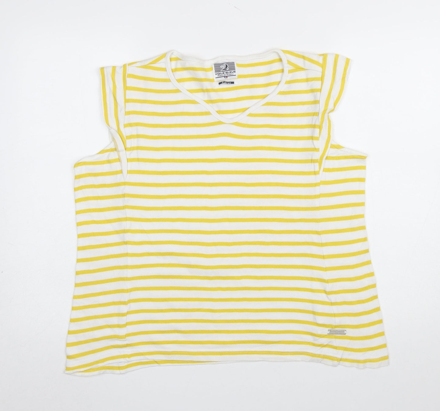 Womens UK Size M Voile Bleue Yellow Basic T-Shirt