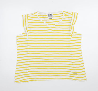 Womens UK Size M Voile Bleue Yellow Basic T-Shirt