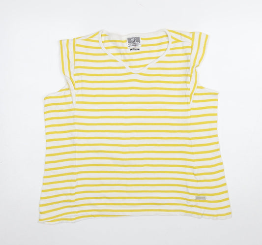 Womens UK Size M Voile Bleue Yellow Basic T-Shirt