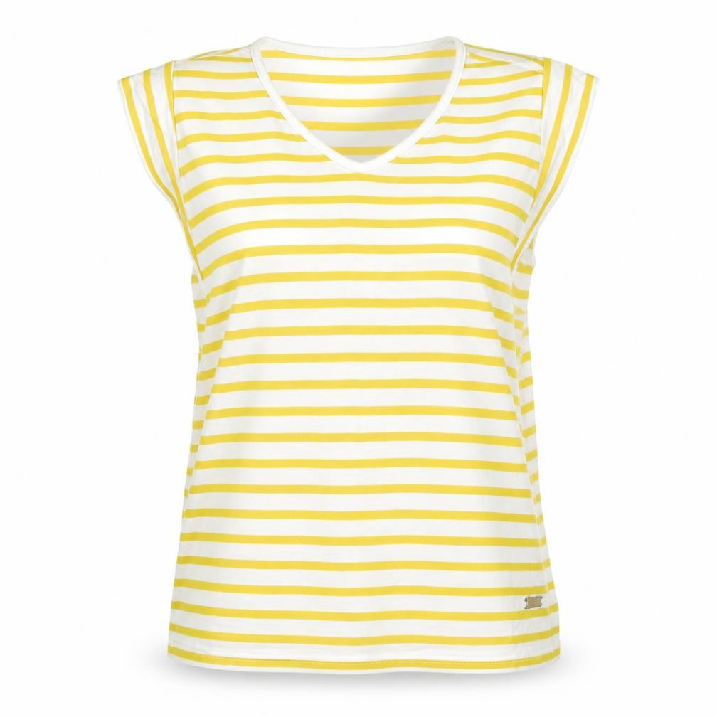 Womens UK Size M Voile Bleue Yellow Basic T-Shirt
