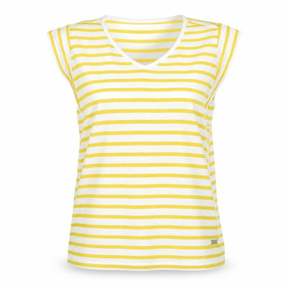 Womens UK Size M Voile Bleue Yellow Basic T-Shirt