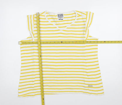 Womens UK Size M Voile Bleue Yellow Basic T-Shirt