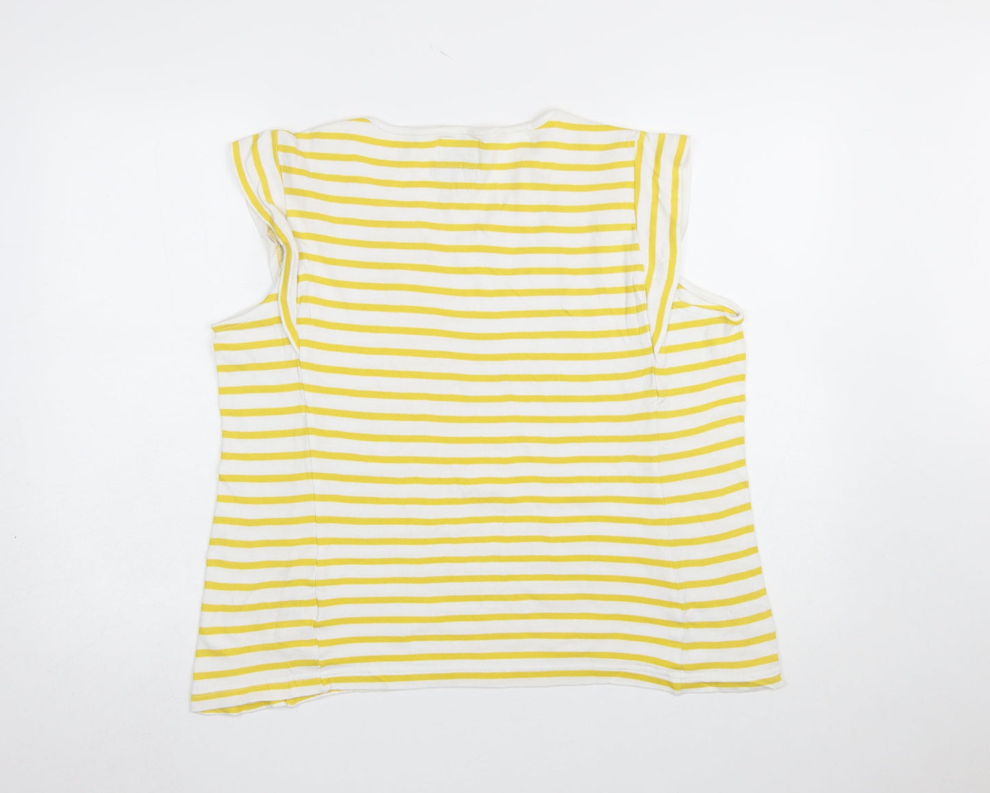 Womens UK Size M Voile Bleue Yellow Basic T-Shirt