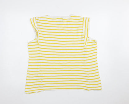Womens UK Size M Voile Bleue Yellow Basic T-Shirt