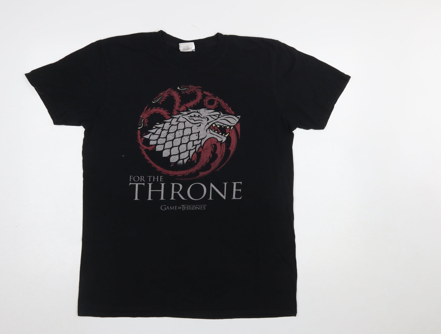Mens UK Size L Gildan Black  T-Shirt