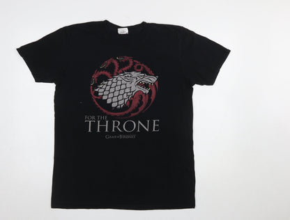 Mens UK Size L Gildan Black  T-Shirt