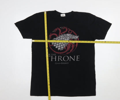 Mens UK Size L Gildan Black  T-Shirt