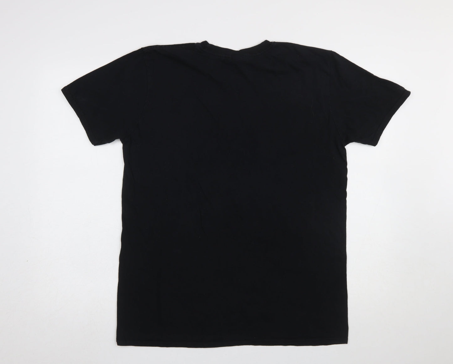 Mens UK Size L Gildan Black  T-Shirt