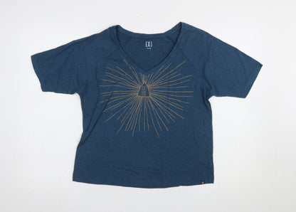 Womens UK Size M DC Blue Basic T-Shirt