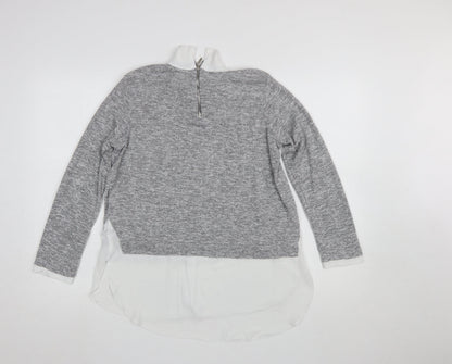Womens UK Size 12 Red Herring Grey Layered Blouse