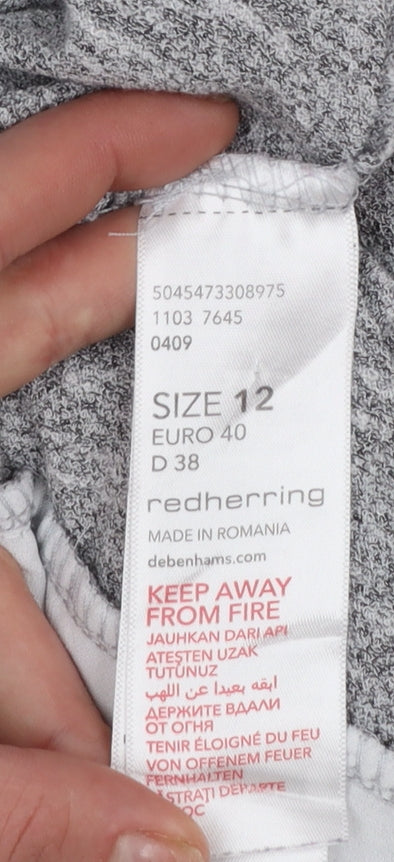 Womens UK Size 12 Red Herring Grey Layered Blouse