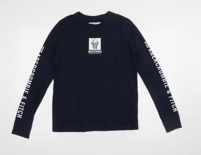 Boys UK Size 13-14 Years Abercrombie & Fitch Blue Basic T-Shirt